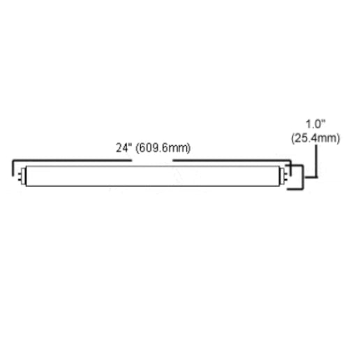 24 Inch T8 Fluorescent Tube Light Bulb 17W 5000K Bright White G13 Bi-Pin Base Pack of 25 U823726
