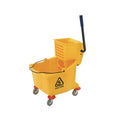 Yellow 35 Quart Rectangular Mop Bucket on Wheels H511