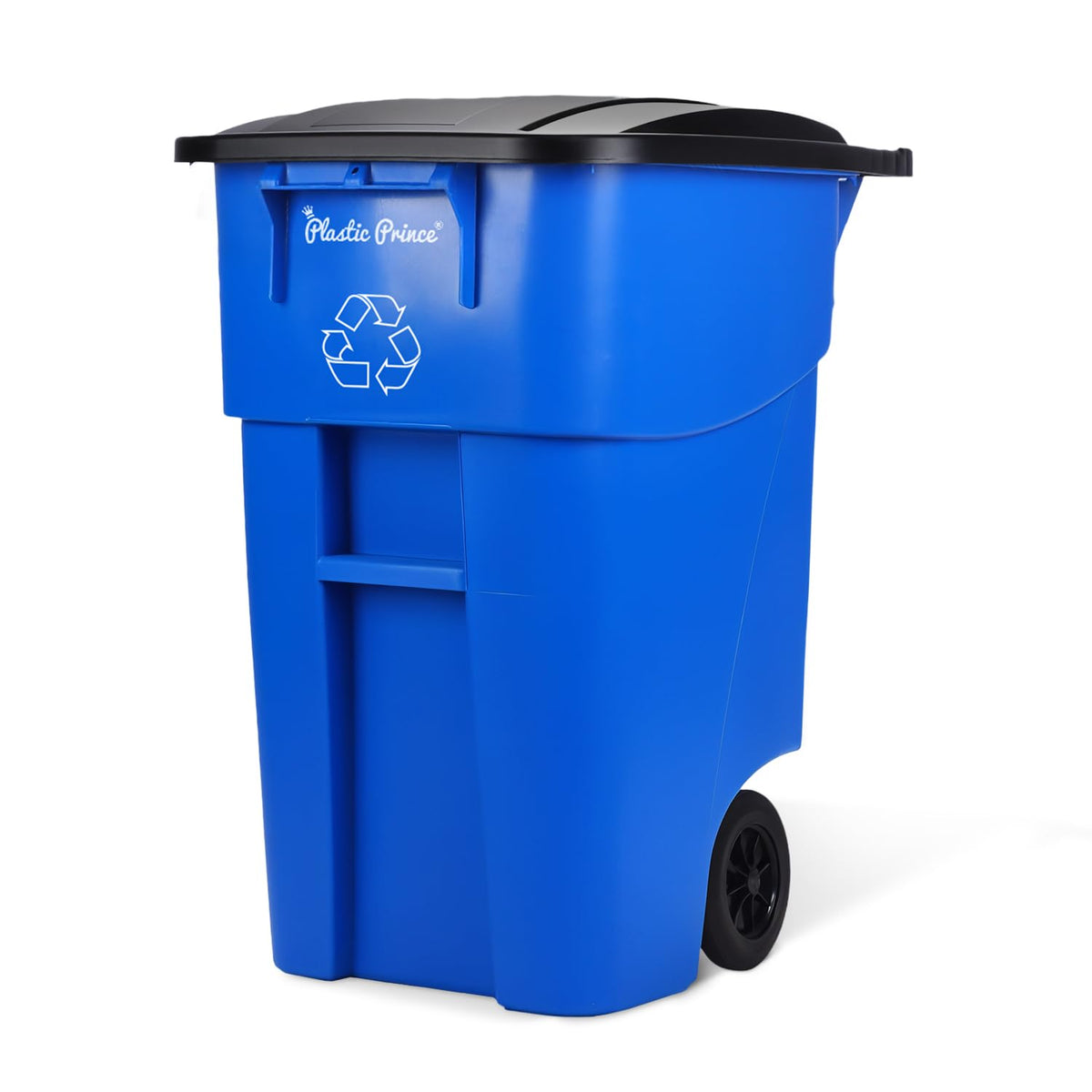 50 Gallon Blue Plastic Trash Can with Lid and Wheels G251