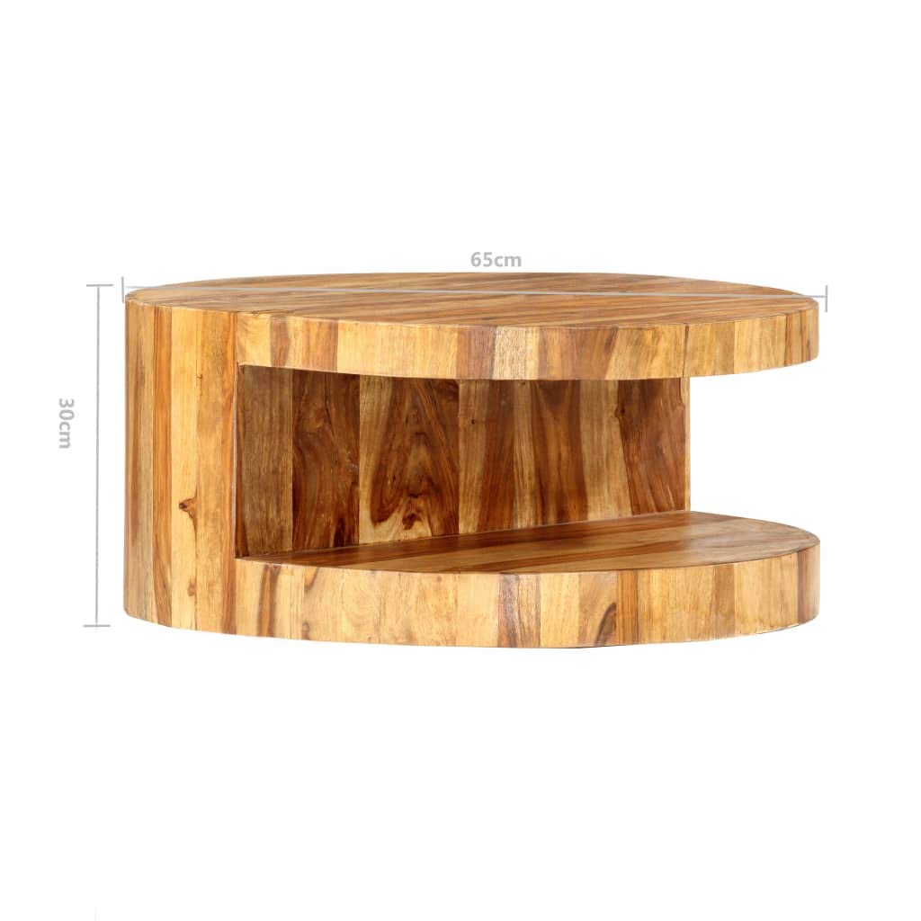 Round Coffee Table Solid Sheesham Wood I6149