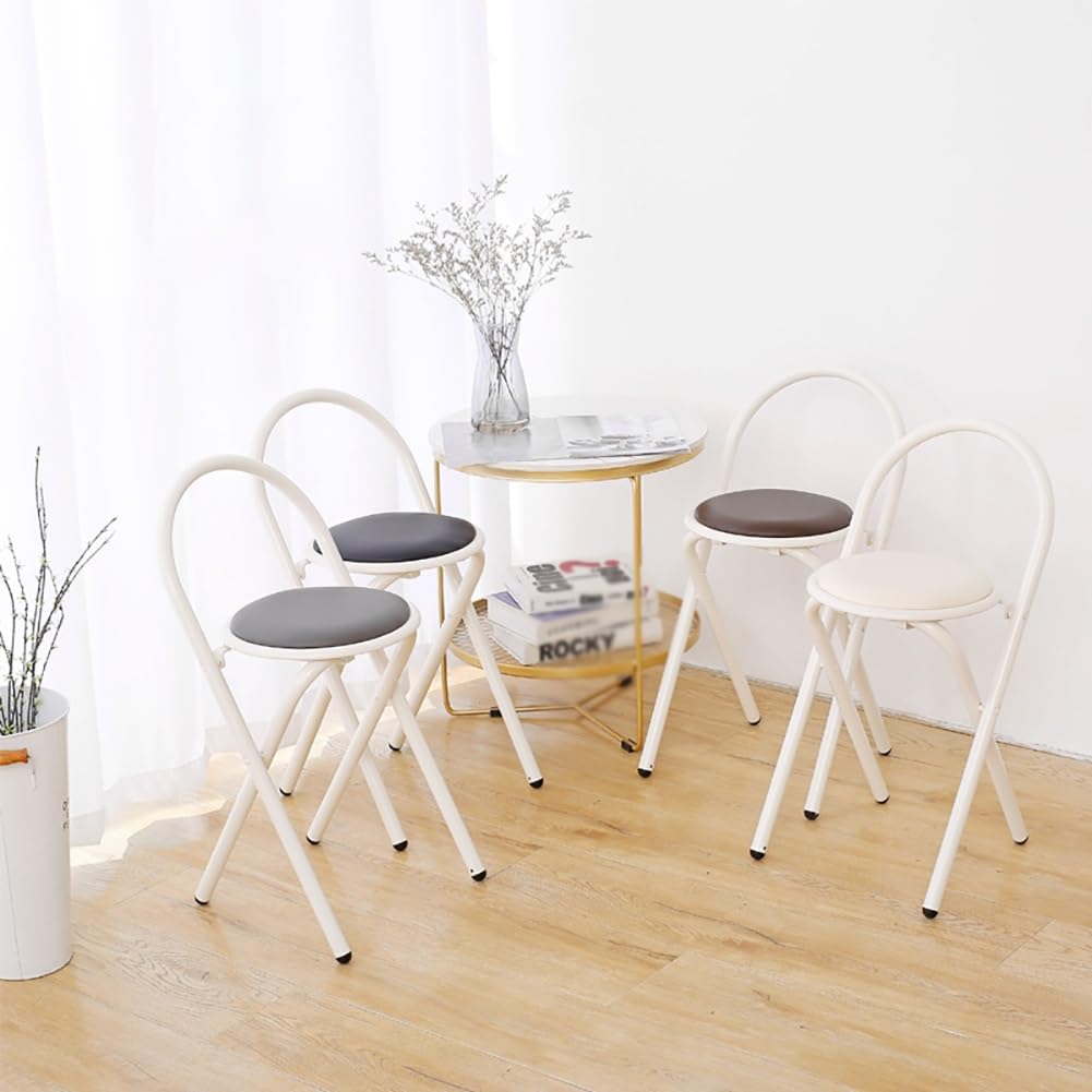 18 Inch Black Folding Bar Stool with Cushion F9624