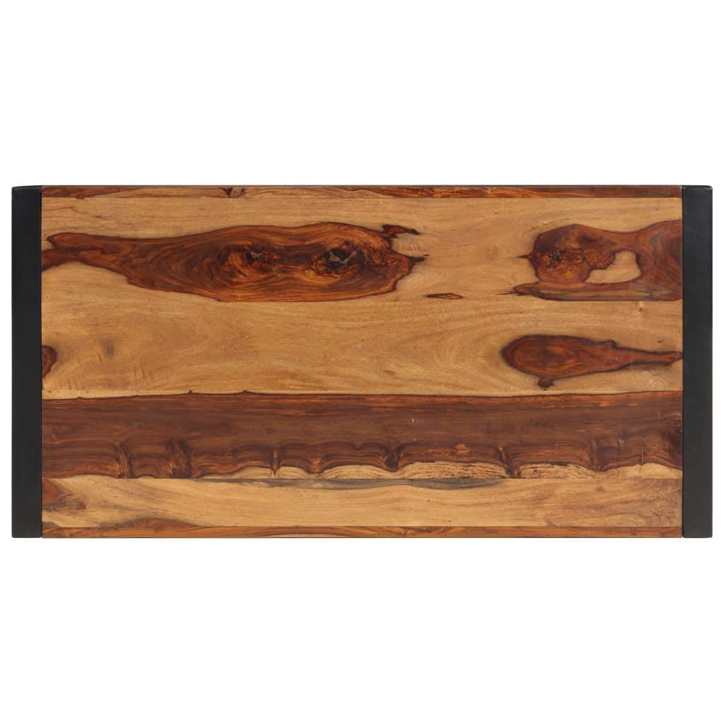 Industrial Style Rectangular Coffee Table with Iron Legs T9742
