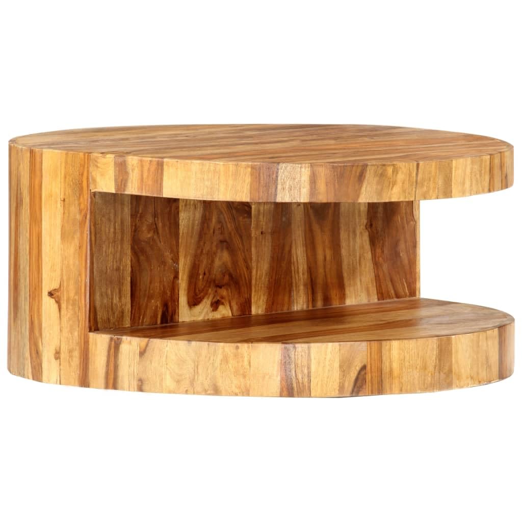 Round Coffee Table Solid Sheesham Wood I6149