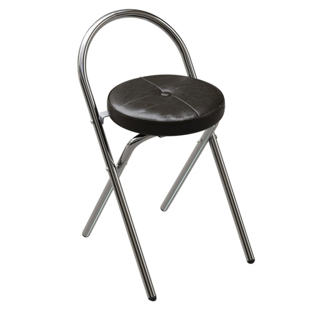 Folding Cushioned Stool with Backrest W494