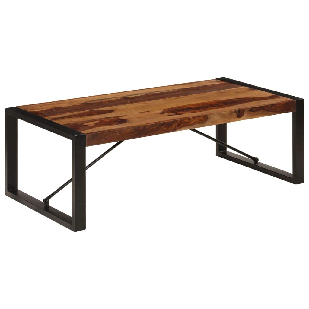 Industrial Style Rectangular Coffee Table with Iron Legs T9742