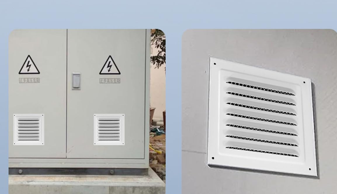 2pcs White 6" x 6" Aluminum Square Vent with Insect Screen P495