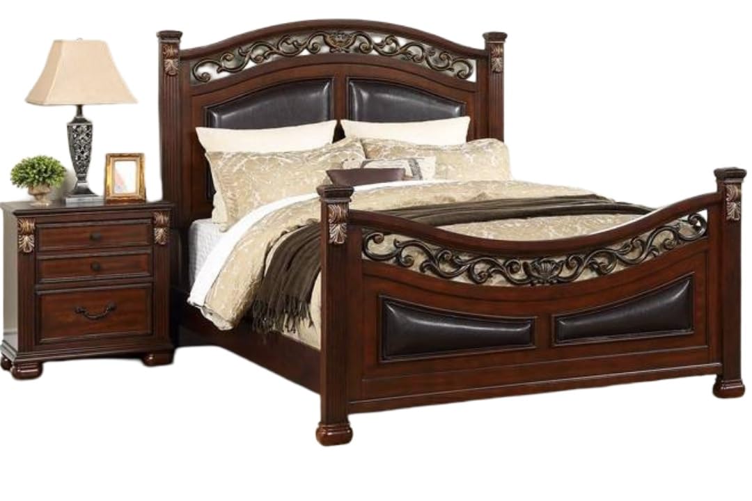 California King Size Padded Headboard and Footboard B132365