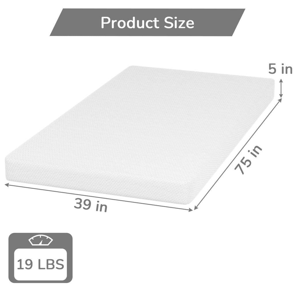 5 Inch Twin Mattress Green Tea Gel Memory Foam L475982