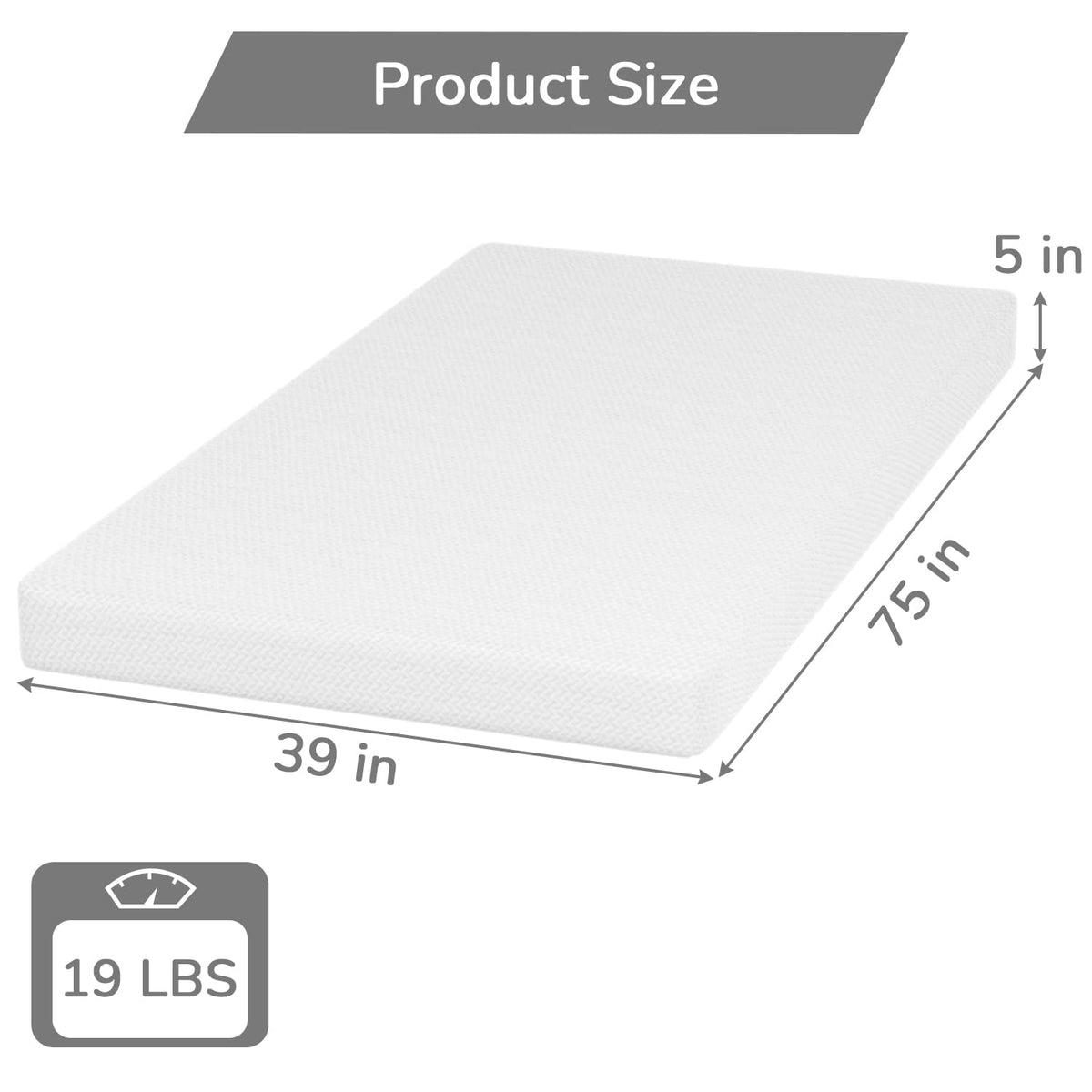 5 Inch Twin Mattress Green Tea Gel Memory Foam L475982