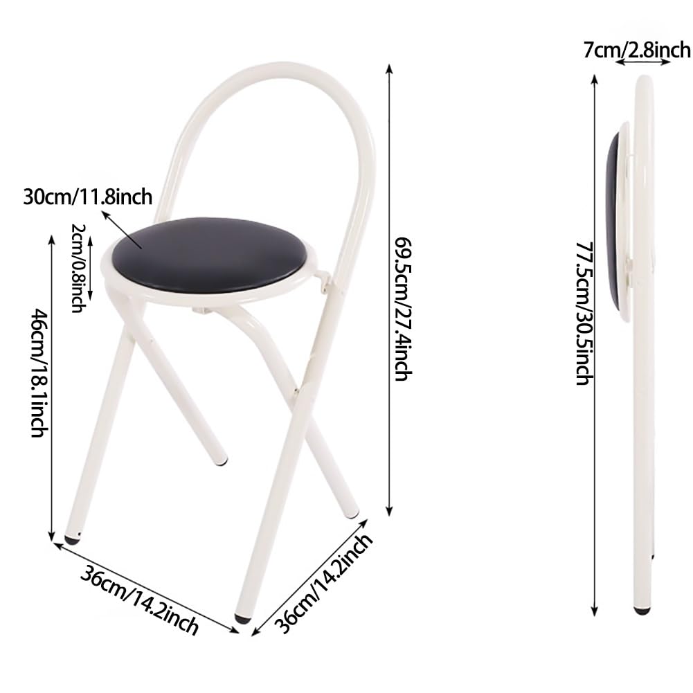 18 Inch Black Folding Bar Stool with Cushion F9624