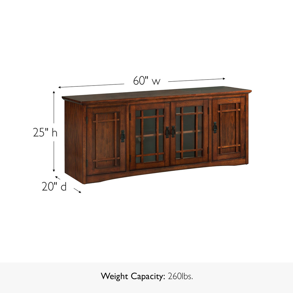 Solid Wood Mission Oak Four Door TV Stand C901336