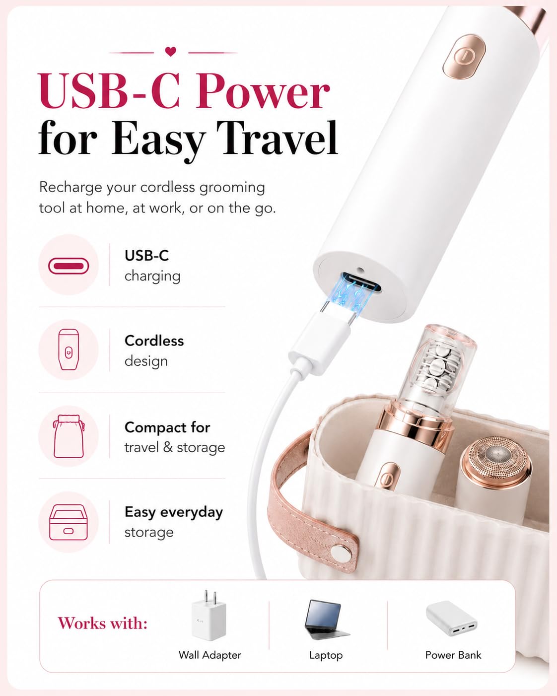 2 in 1 Epilator & Shaver with LED Light T8676