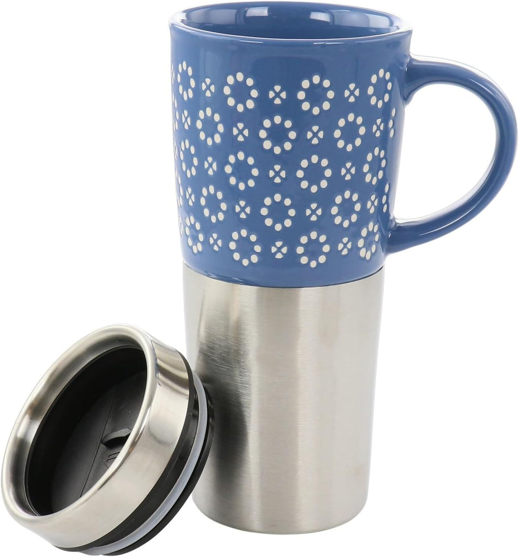 16oz Insulated Stoneware and Stainless Steel Travel Mug F80996