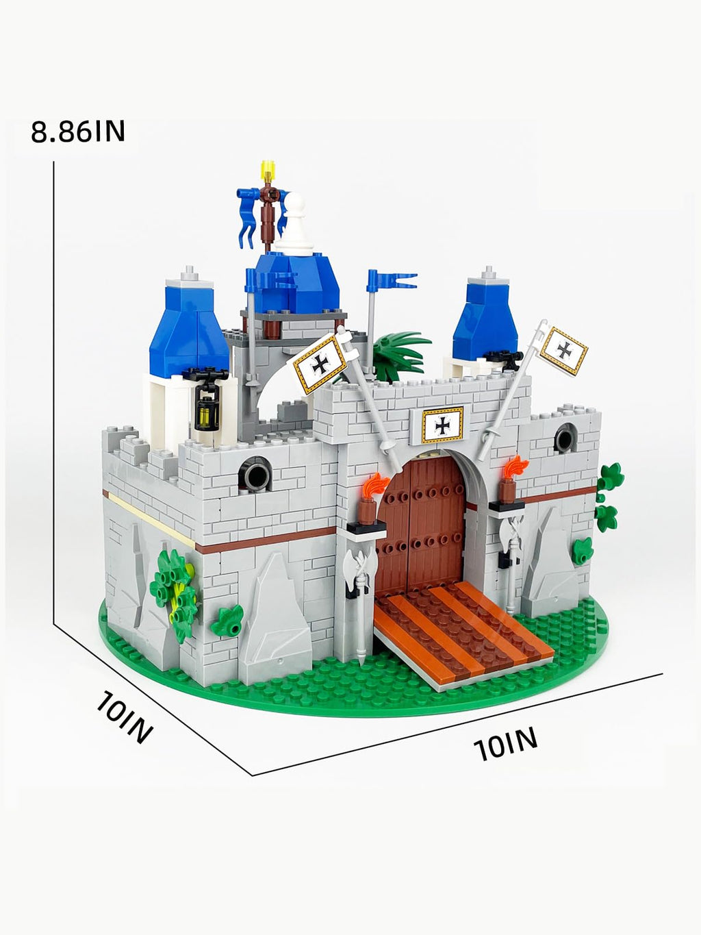 Medieval Knight Castle Building Blocks Set with 12 Knights Figures K185997
