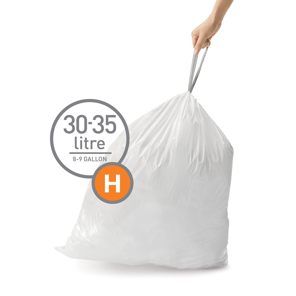 White 100 Count 30-35 Liter Drawstring Trash Bags W459