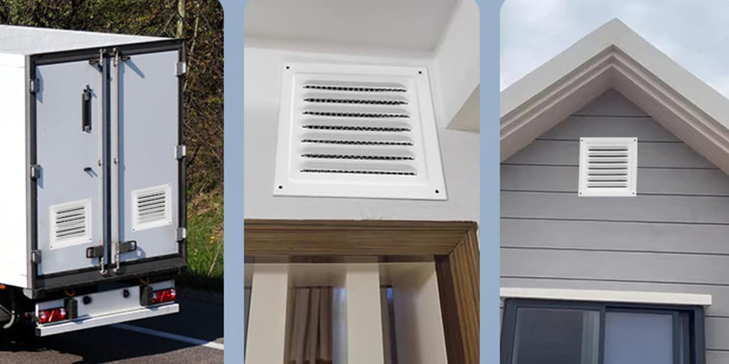 2pcs White 6" x 6" Aluminum Square Vent with Insect Screen P495