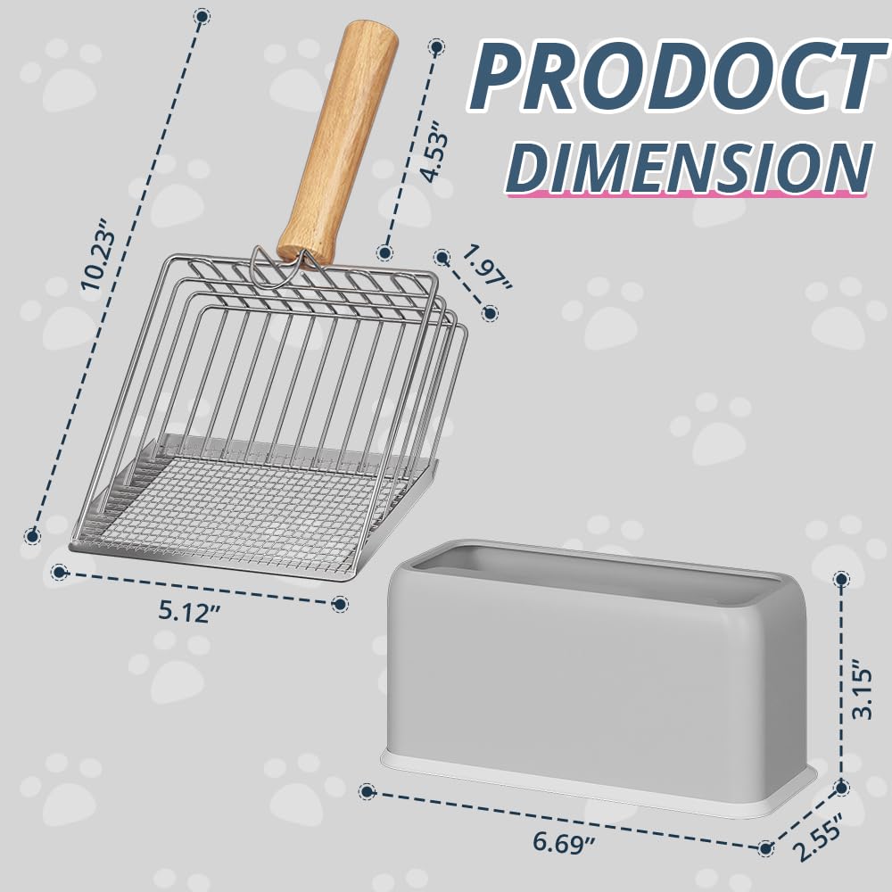 Metal Litter Scoop with Beech Wood Grip C104
