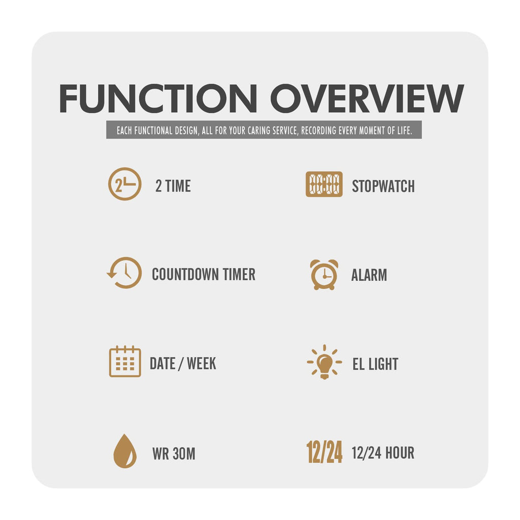 Men's Multifunctional Electronic Outdoor Sports Watch EL Light Large Digital Display Stainless Steel E860