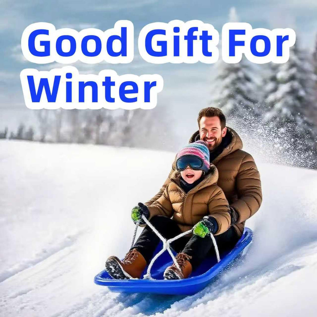 35 Inch 2-Person Plastic Snow Sled with Pull Rope A170413