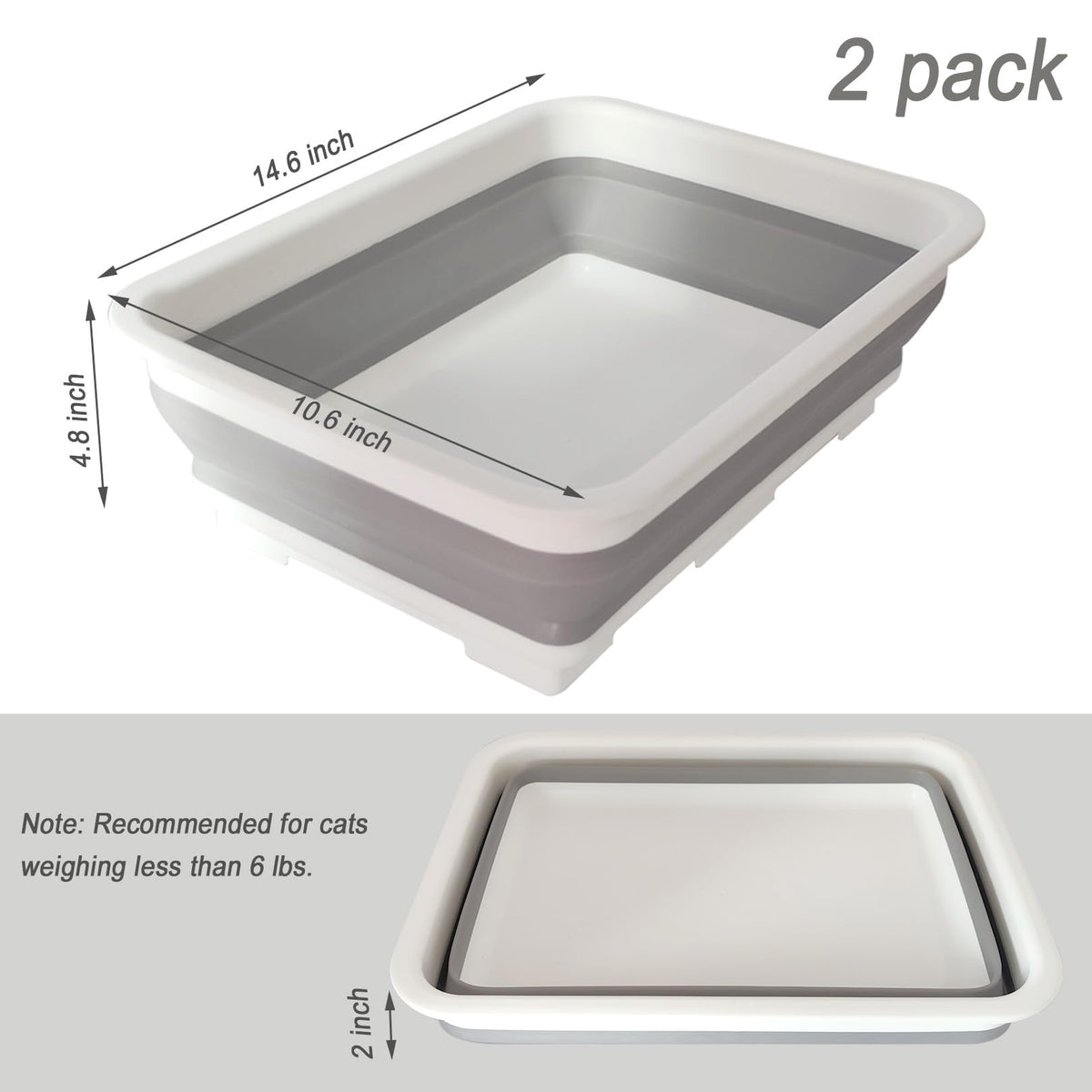 Collapsible Low Entry Small Cat Litter Box S4164
