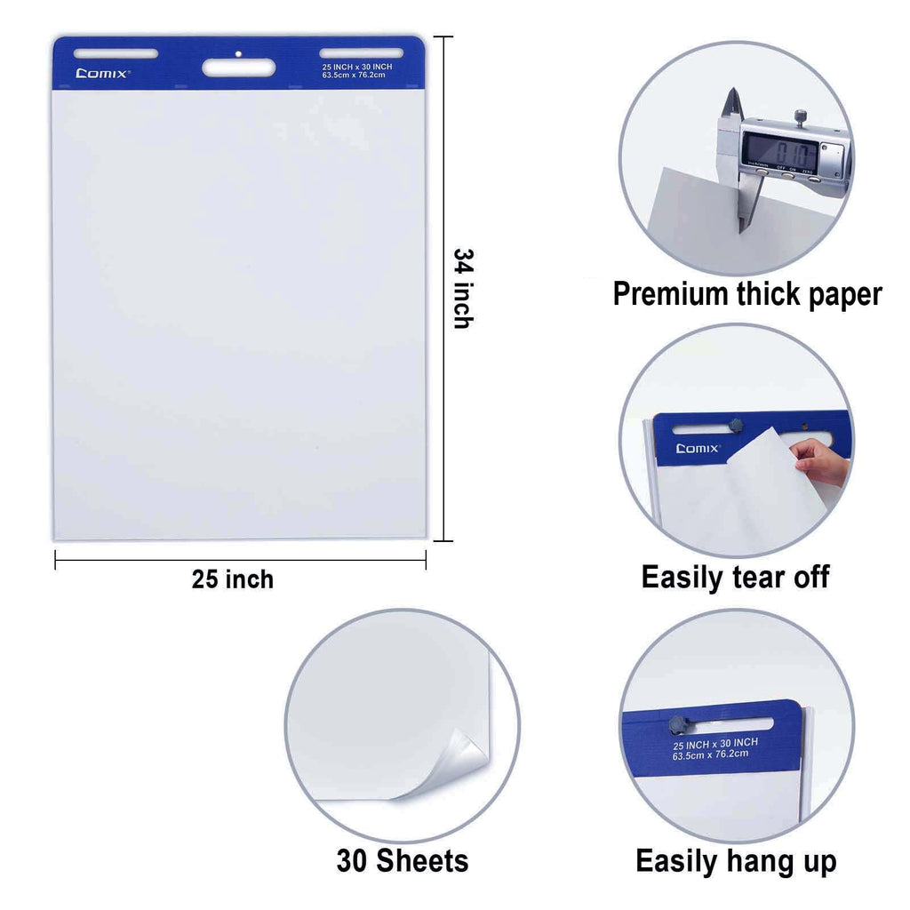 White Lined Sticky Easel Pad 25 x 30 Inches 30 Sheets 4 Pads I66658