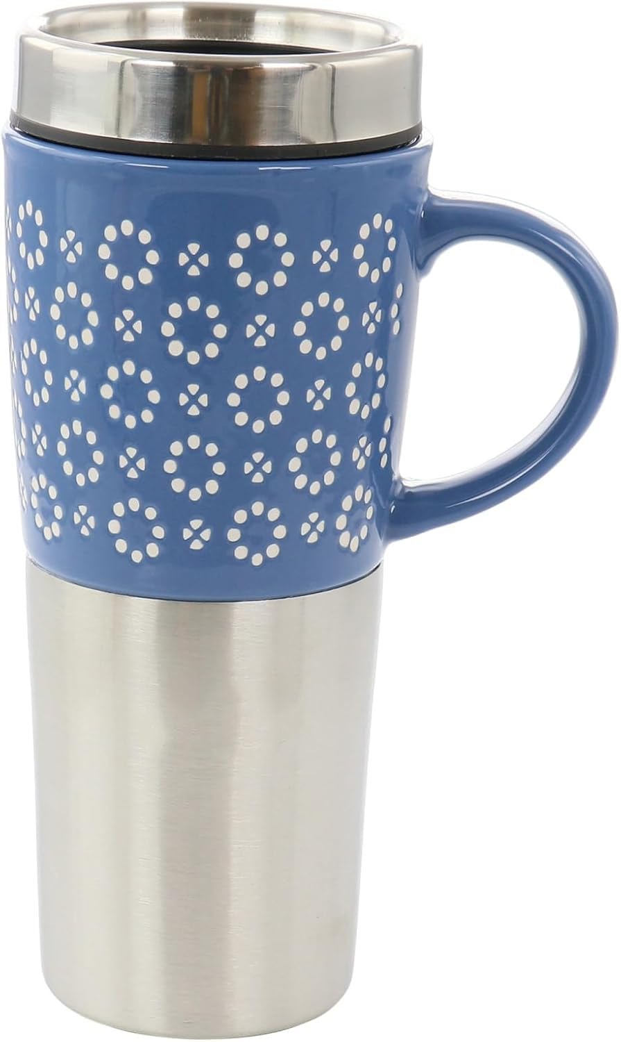 16oz Insulated Stoneware and Stainless Steel Travel Mug F80996