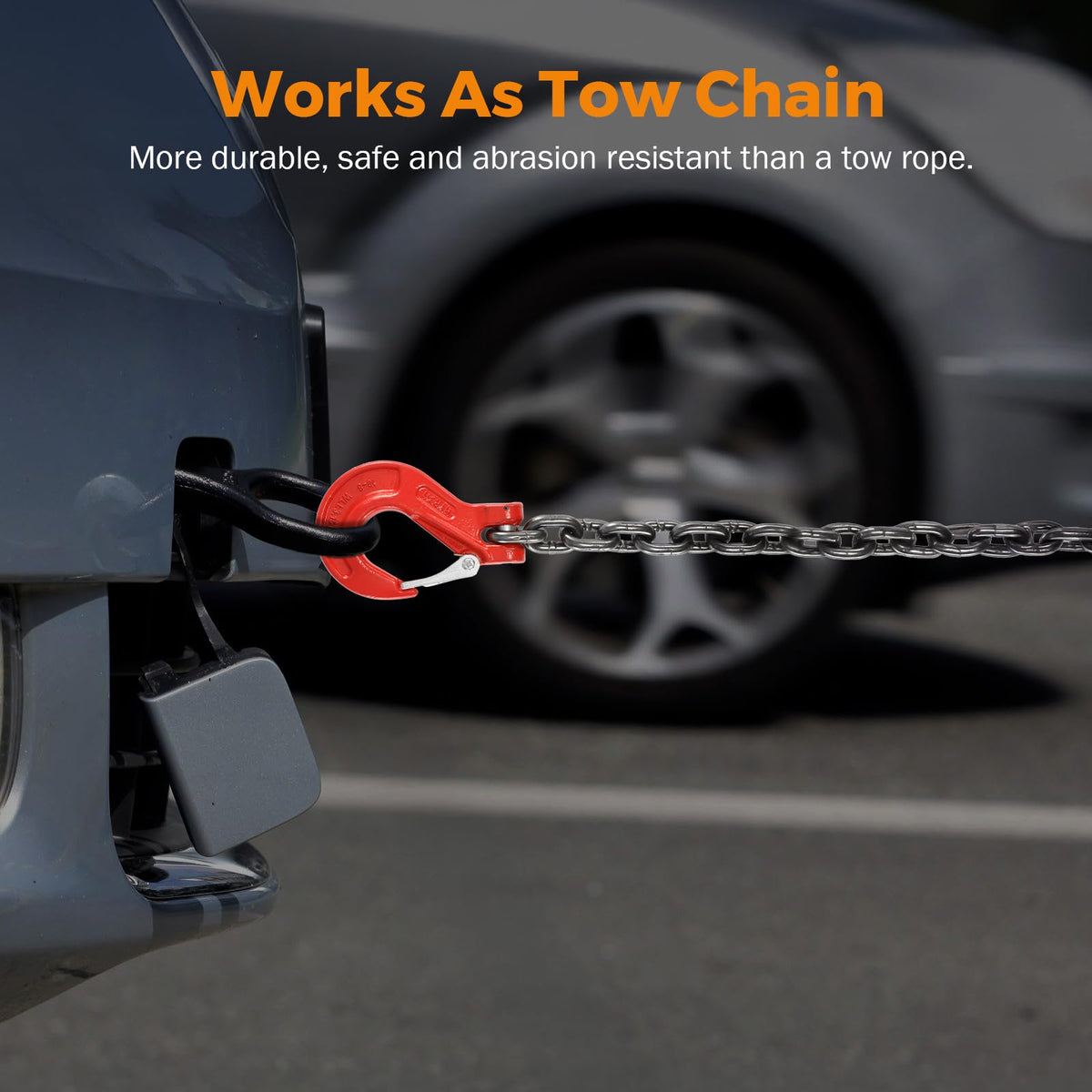 3/8 Inch 10Ft Tow Chain with Double Slip Hooks V28288