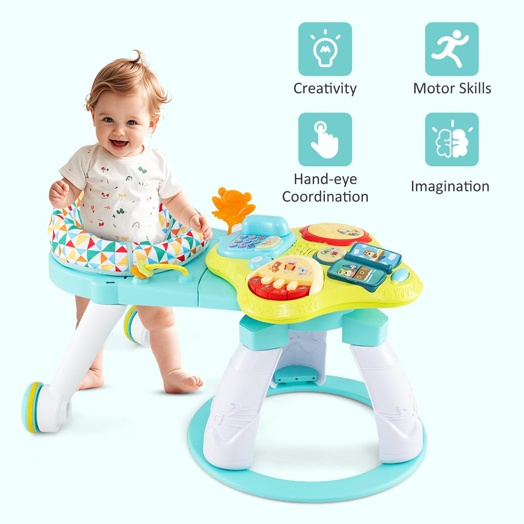 3 in 1 Baby Activity Center Walker with Play Table Green O835