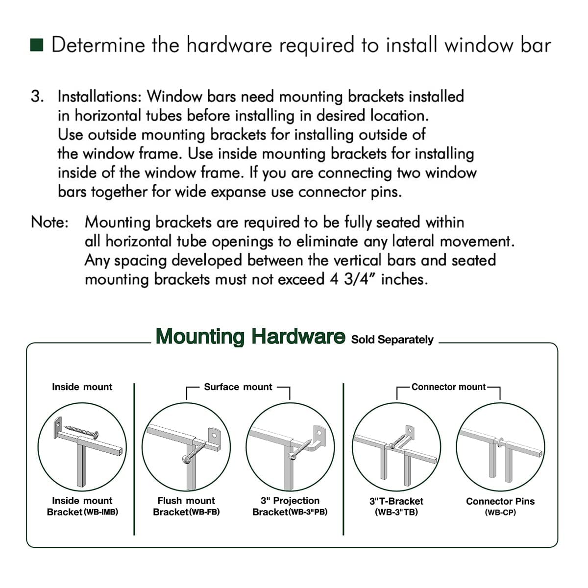 Black Window Bar Guard V640