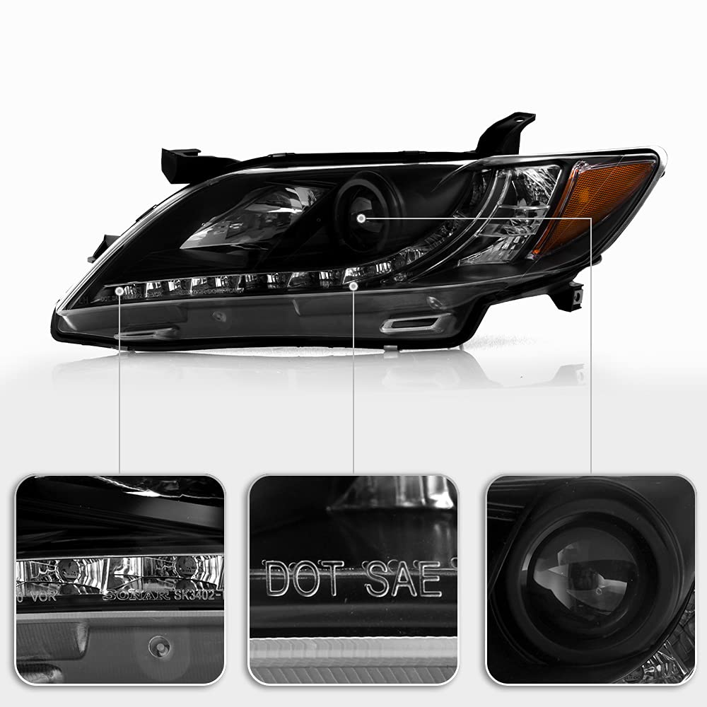 For Toyota Camry Black Projector Headlights Left + Right Pair J80627