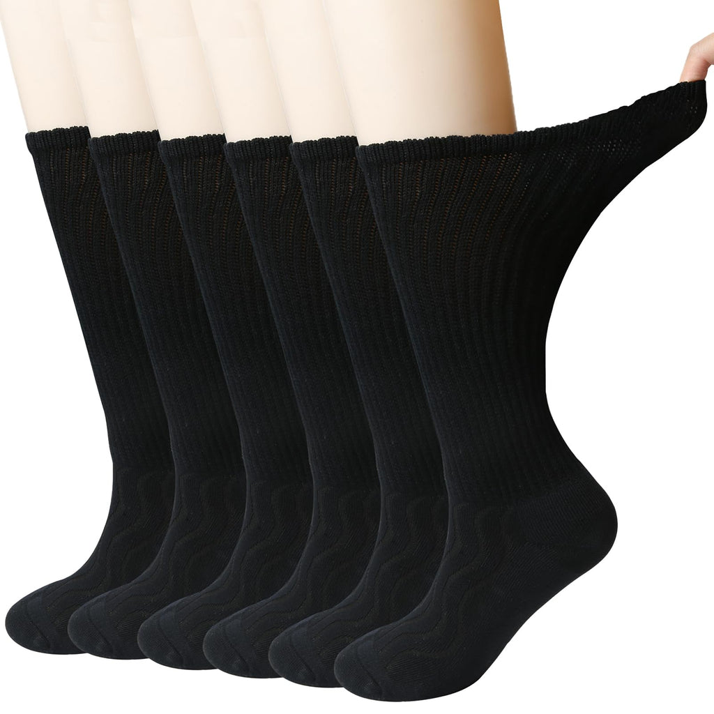 Bamboo Viscose Non-Binding Moisture Wicking Crew Socks With Seamless Toe G114