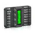 16 Bay AA AAA C D NiMH Battery Charger with LCD Display P304
