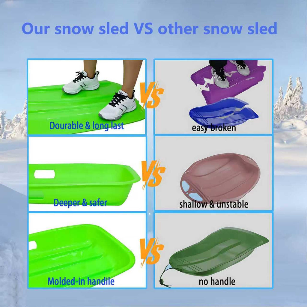 35 Inch 2-Person Plastic Snow Sled with Pull Rope A170413