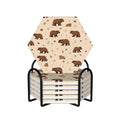6 Piece Hexagonal Ceramic Coasters with Cork Backing F856898