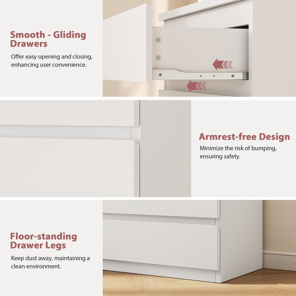 White 5 Drawer Dresser Chest of Drawers N4272