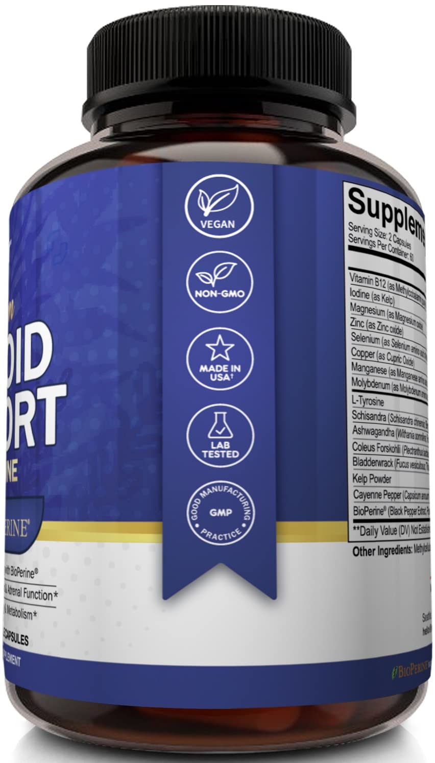 Thyroid Support Complex with Iodine, B12 & Ashwagandha, 120 Caps S997