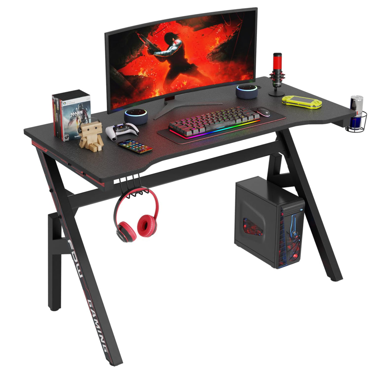 47" R-Shaped Gaming Table V6886