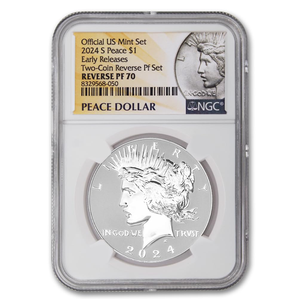 Set of 2 American Silver Morgan and Peace Dollar K3020