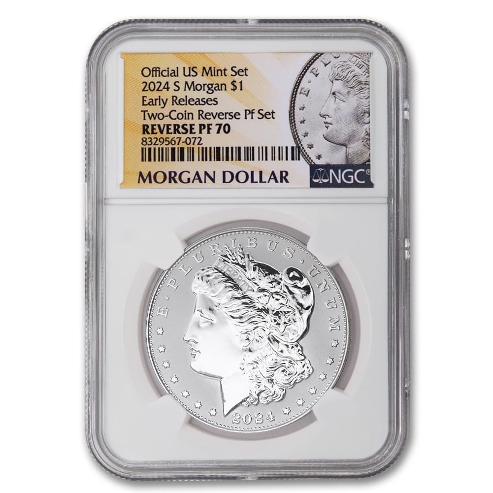 Set of 2 American Silver Morgan and Peace Dollar K3020