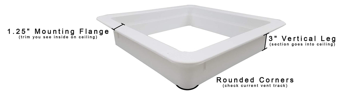 Non Powered RV Roof Vent White Lid 3" Garnish Skylight Q6185