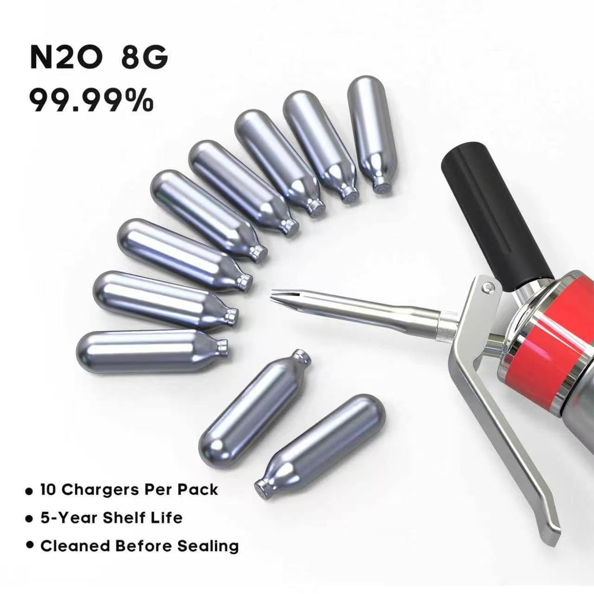 8g Whipped Cream Chargers 10-Pack J82944