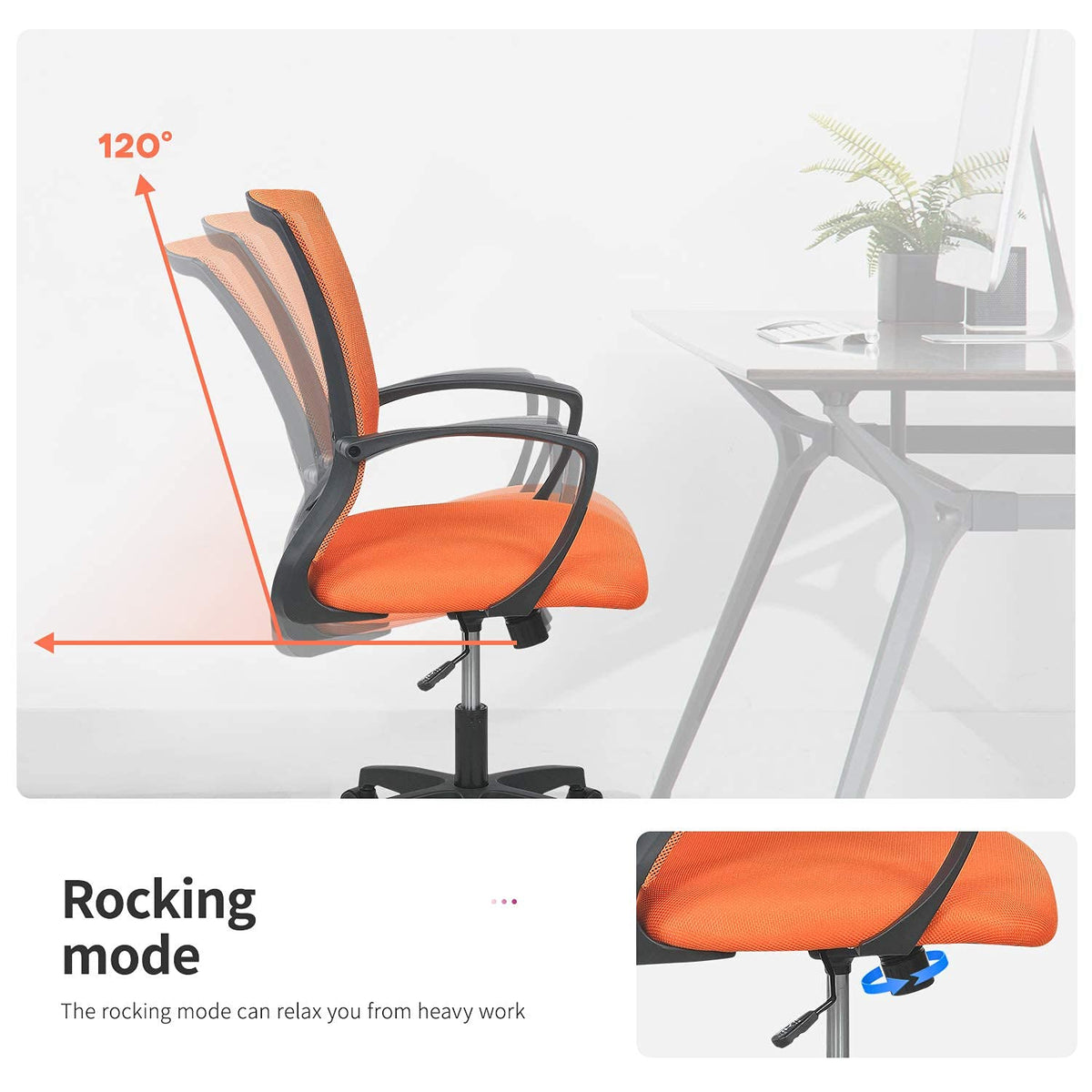 Orange Ergonomic Mesh Office Chair C578
