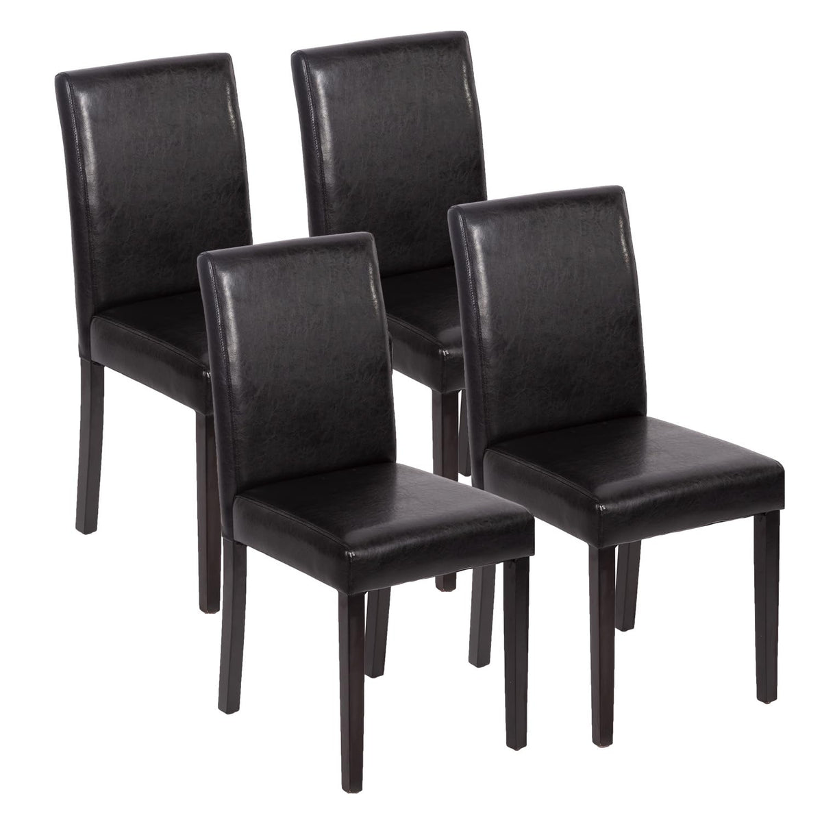 Black Set of 4 Upholstered Dining Chairs T164