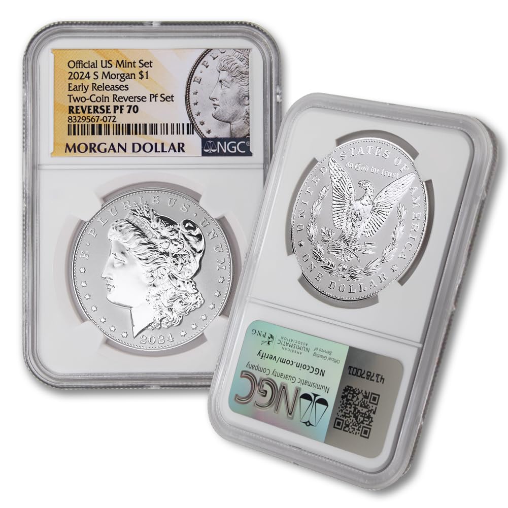 Set of 2 American Silver Morgan and Peace Dollar K3020