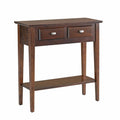 Slim Hallway Console Table with Two Drawers and Storage Shelf E977