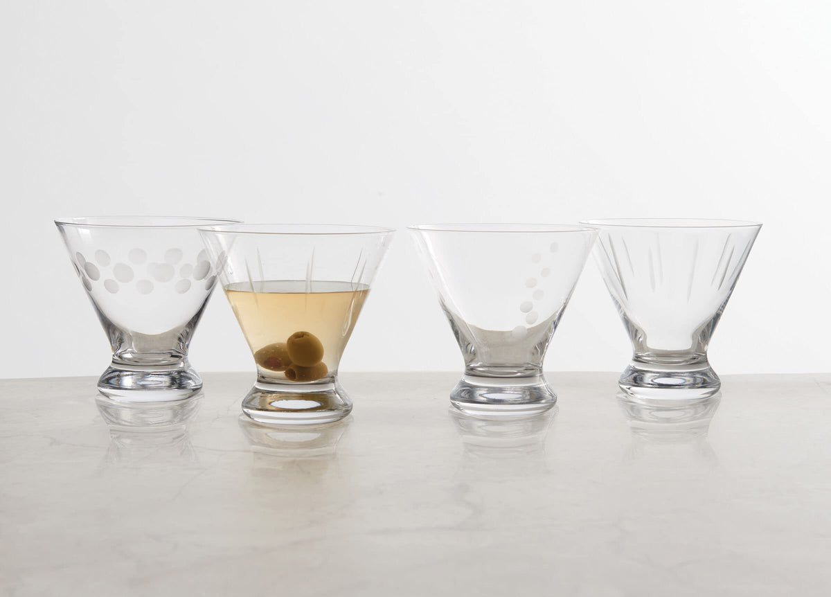 Set of 4 Stemless Martini Glass Q502