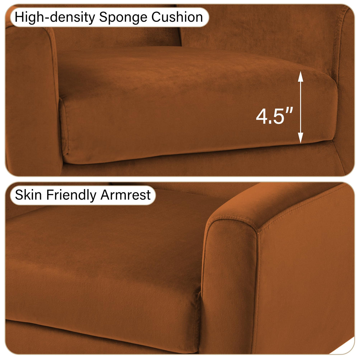 Accent Chairs Set of 2 Terracotta O59285