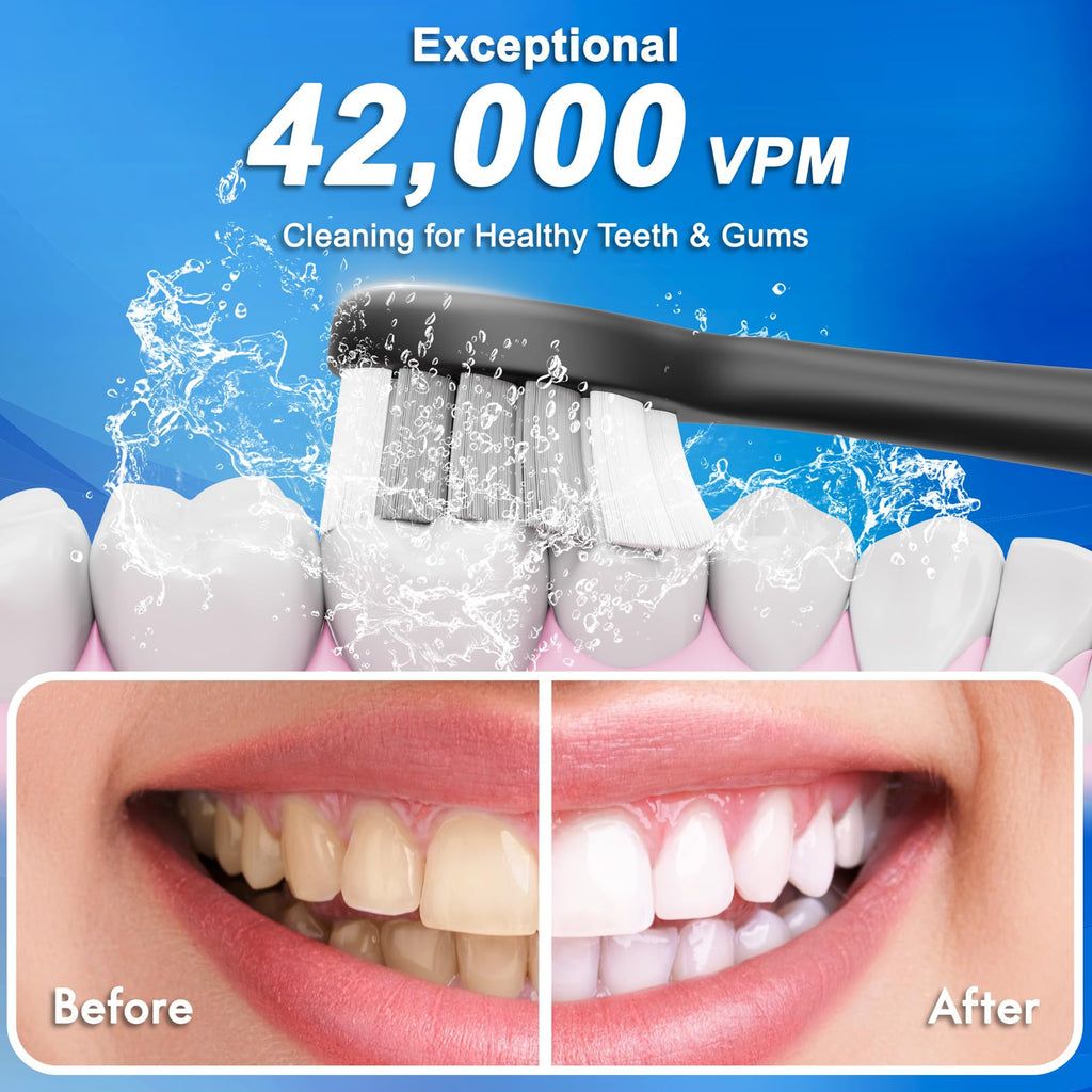 2 Pack Electric Toothbrush Black and Purple White Y8813