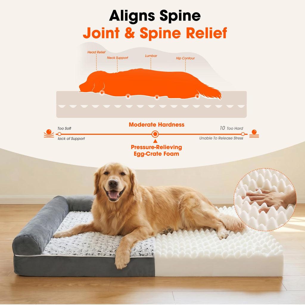 Waterproof Short Plush Orthopedic Dog Bed L5828