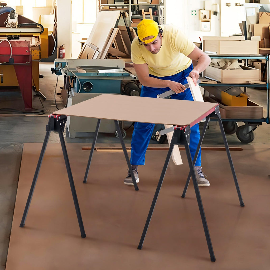 2 Pack Folding Sawhorses 2200 LBS Load Capacity B77356